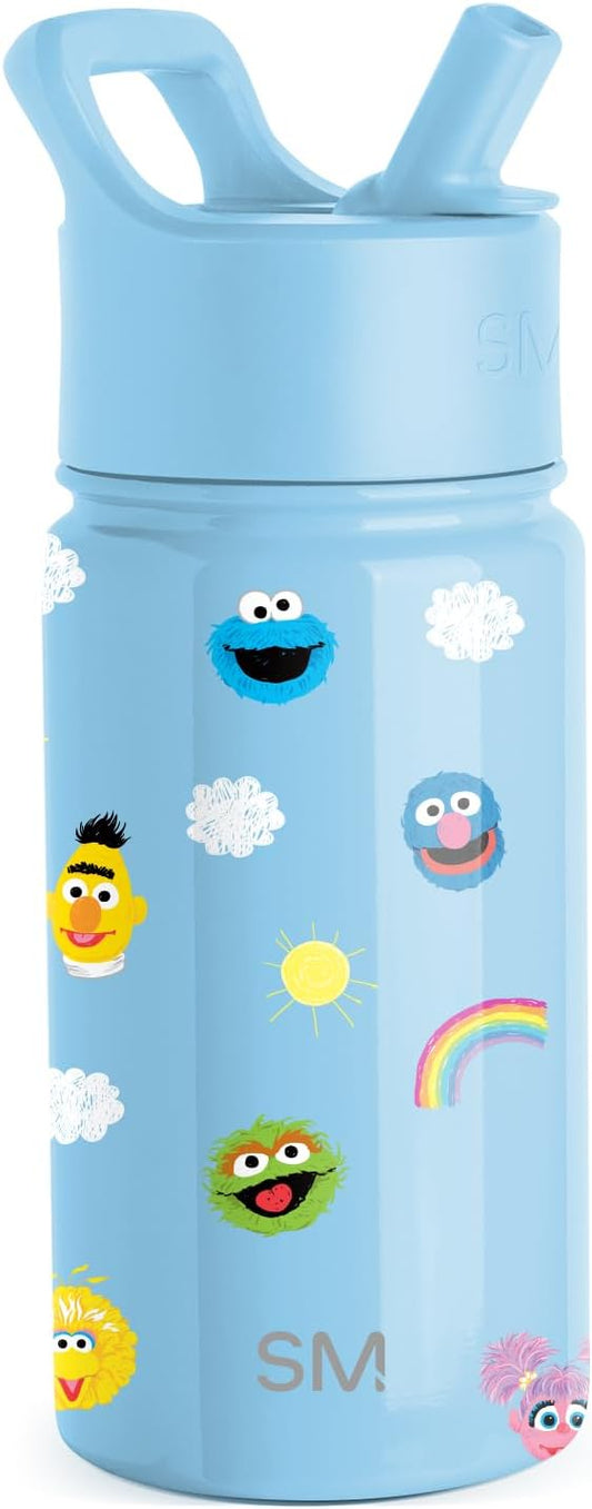 Simple Modern Kids Summit Water Bottle with Straw Lid | Sesame Street 14oz Stainless Steel Cup Insulated Tumbler for Toddlers, School | Sesame Street Pals