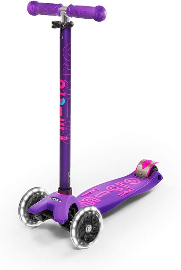 Micro Kickboard - Maxi Deluxe LED - Three Wheeled, Lean-to-Steer Swiss-Designed Micro Scooter for Kids with Motion-Activated Light-Up Wheels for Ages 5-12 …