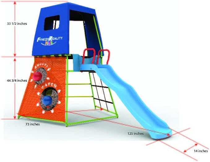 Explorer Adventure Climbing Fort with Platform, Playground Slide and Play Tent, Outdoor Jungle Gym for Backyard, Kids Ages 3-10 (8631)