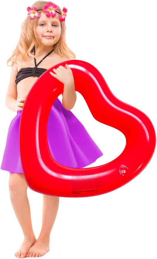 ZHUYNXIR Heart Swimming Pool Float Loungers Tube, Water Fun Beach Party Toys for Kids，Birthday Scene Layout Props.
