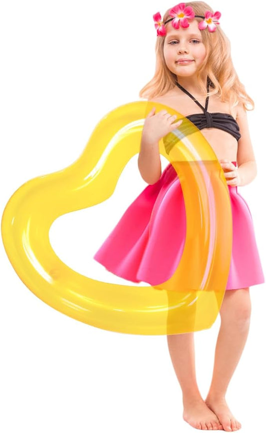 ZHUYNXIR Heart Swimming Pool Float Loungers Tube, Water Fun Beach Party Toys for Kids，Birthday Scene Layout Props.