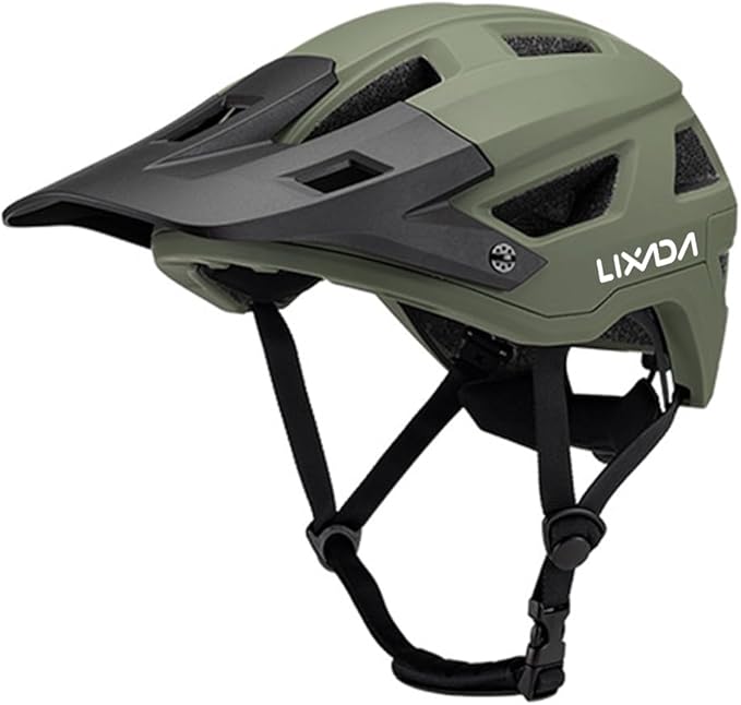 Lixada Adult Bike Helmet Mountain Helmet Road Bike Helmet Adjustable Dial Removable Visor Ventilation Cycling Helmet for Men Women 55-61cm