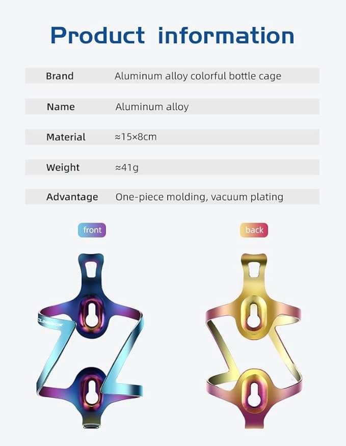 Premium Aluminum Alloy Bike Cup Holder - - Durable Water Bottle Cage for Bicycle, Road Bike, Mountain Bikes (Multicolor)