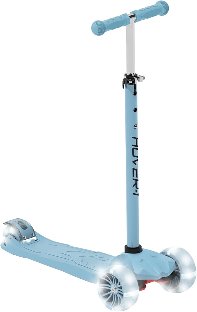 Hover-1 Solaris Kick Scooter with Multicolor Wheel Lights, 4.5” Front Wheels, Rear Foot Brake, and 110 Pound Weight Capacity