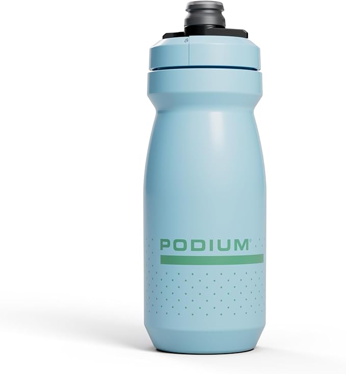 CamelBak Podium 21oz Bike Water Bottle - Easy Squeeze Bottle - Fits Most Bike Cages, Crystal Blue