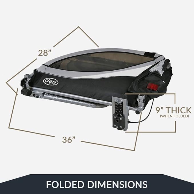 ClevrPlus Deluxe 3-in-1 Double 2 Seat Bicycle Bike Trailer Jogger Stroller for Kids Children | Foldable Collapsible w/Pivot Front Wheel