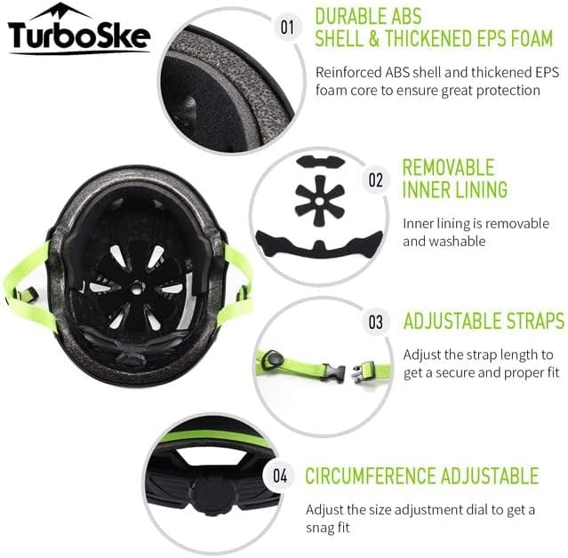 Skateboard Helmet, BMX Helmet, Multi-Sport Helmet, Bike Helmet for Kids, Youth, Men, Women