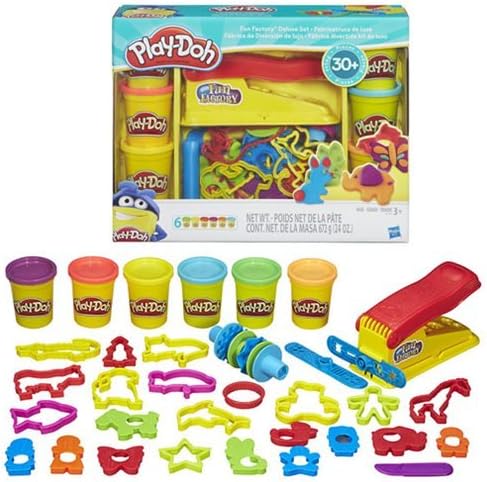 Play-Doh Fun Factory Deluxe Set, 31 Tools & 6 Cans, Back to School Gifts & Prizes, Kids Arts & Crafts, Preschool Toys, Ages 3+ (Amazon Exclusive)