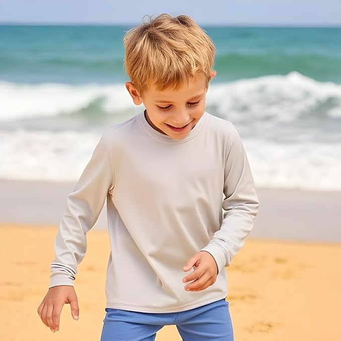 INGEAR Boys' Rash Guard UPF 50+ Swim Shirt - Lightweight, Quick-Dry, Durable Sun Protection for Swimming, Sizes XS-XL