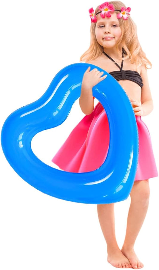 ZHUYNXIR Heart Swimming Pool Float Loungers Tube, Water Fun Beach Party Toys for Kids，Birthday Scene Layout Props.