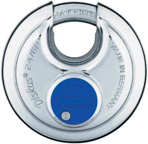 ABUS Hardened Steel 6KS 6KS 2 Foot x 1/4 Thick Square Security Chain for Bikes with24IB/60 Discus Padlock with Stainless Steel Shackle for Bikes, Containers, Trailers, and Personal/Industrial Property