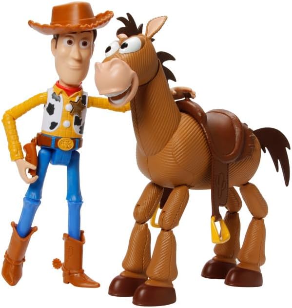 Mattel Disney Pixar's Toy Story 4 Woody and Buzz Lightyear 2-Character Pack, Movie-inspired Relative-Scale for Storytelling Play