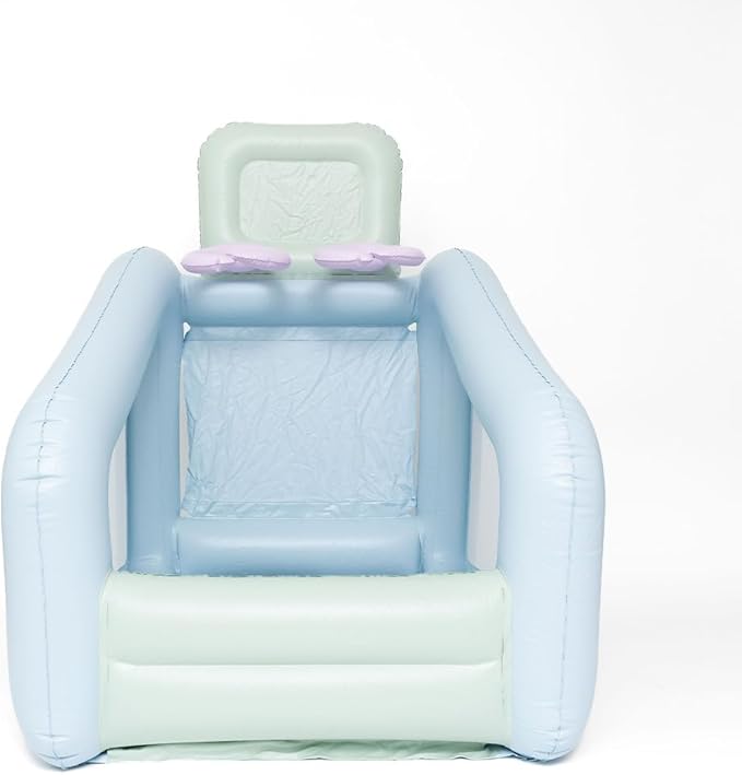 PLAYSMOL Mini Dual Shot Basketball Inflatable Game, Portable Indoor Basketball Hoop for Toddlers & Kids, Arcade-Style Toy with 4 Rubber Balls, Seafoam Colorway, Ages 18m+