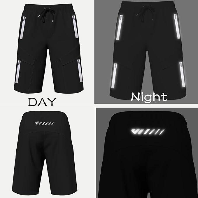 Lo.gas Mountain Bike Shorts for Men,3D Padded Loose-fit Cycling Biking Bicycle Shorts Mens with Underwear Zipper Pockets