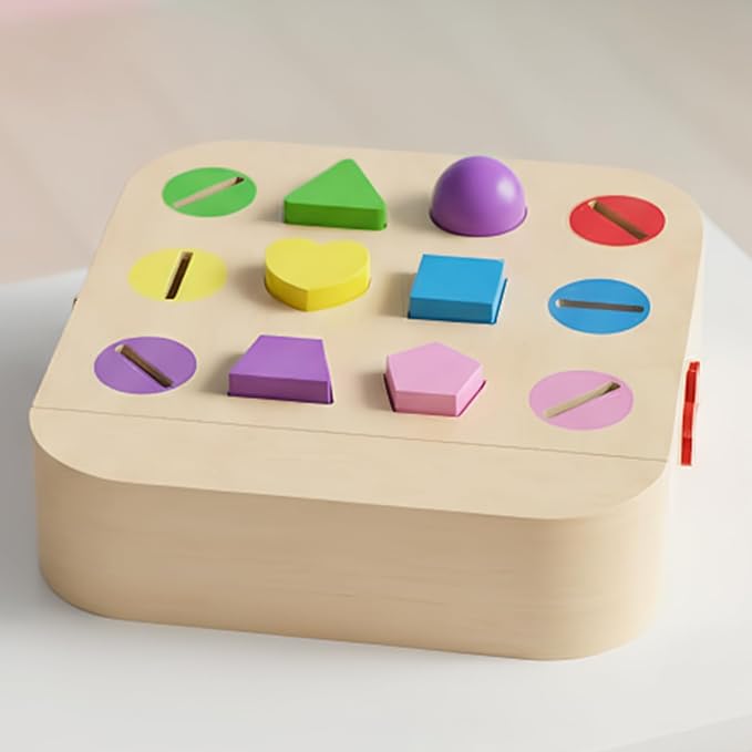 Wooden Shape Sorter, Educational Learning Toy, Color Sorting Activity Game, Sturdy Safe Design for Early Childhood Development, Perfect for Preschool Learning Baby Girl Toddler Boy Kid Birthday