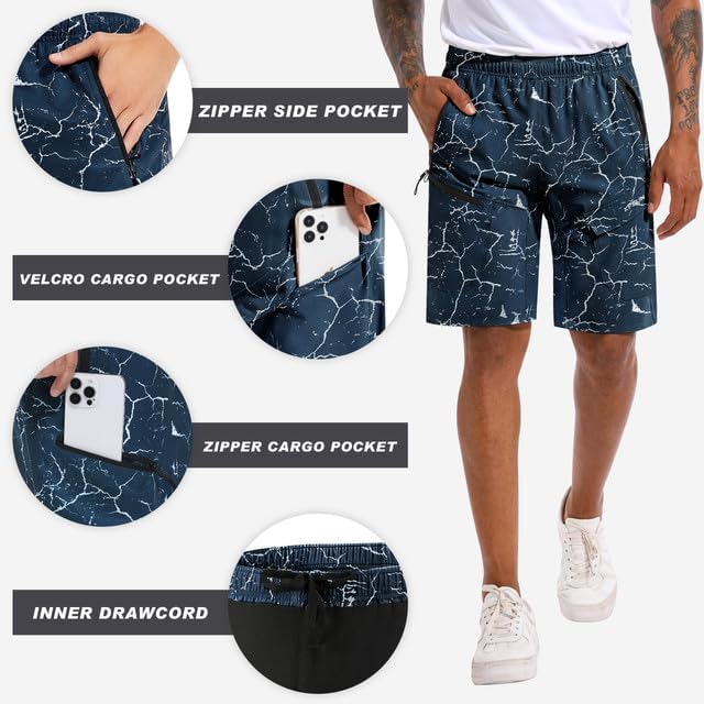 Men's Mountain Bike Shorts 3D Padded Baggy Bicycle Riding Cycling Shorts Quick Dry Lightweight Biking Shorts