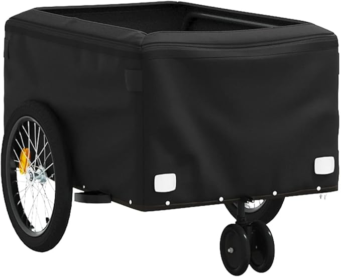 Bike Cargo Trailer, Bicycle Cart Bike Wagon Trailer, Bike Luggage Carrier, Loading Bike Storage Cart, Black and Red, Maximum Load Capacity: 66.1 lb,-436