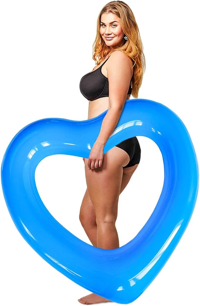 ZHUYNXIR Heart Swimming Pool Float Loungers Tube, Water Fun Beach Party Toys for Kids，Birthday Scene Layout Props.