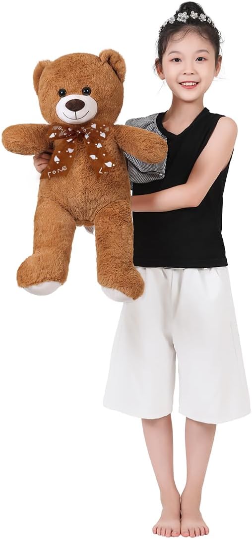 Teddy Bear Stuffed Animal 16'' Small Teddy Bear Plush Toy Gift for Valentine Christmas Birthday Dark Brown
