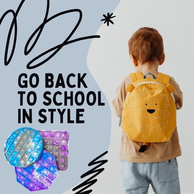 Push Pop Fidget Toy Pack, Back to School Toy, 100% Food-Grade Silicone Bubble Pop Fidget Sensory Toy for Kids, Adults, and Seniors to Relieve Stress and Anxiety [3-Pack]