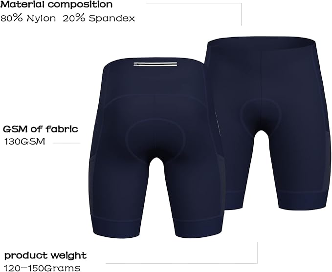 Wulibike Cycling Shorts Men Padded:Tights Highly Elastic Breathable Quick-Drying Road Bike Bicycle Shorts for Men Pockets