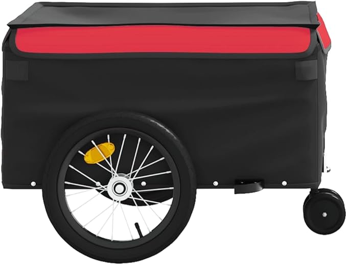 Bike Cargo Trailer, Bicycle Cart Bike Wagon Trailer, Bike Luggage Carrier, Loading Bike Storage Cart, Black and Red, Maximum Load Capacity: 99.2 lb,-438