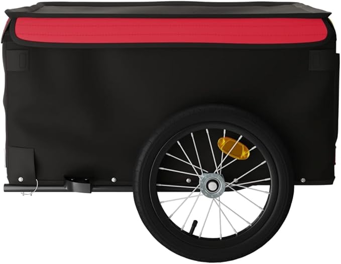 Bike Cargo Trailer, Bicycle Cart Bike Wagon Trailer, Bike Luggage Carrier, Loading Bike Storage Cart, Black and Red, Maximum Load Capacity: 99.2 lb,-434