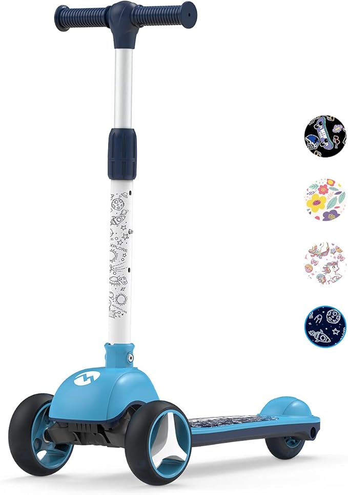 MOUNTALK Kids Scooter for Ages 1-12 Years, 3 Wheels Toddler Scooter for Children Age 1-3/3-5/5-8/8-12 Boys and Girls with Adjustable Heights and LED Wheels