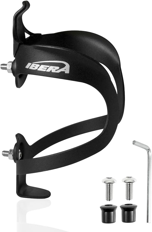 Ibera Bike Water Bottle Holder, Quick Access Water Bottle Holders for Bike with Firm Grip, Lightweight Aluminum Cage, Fits Standard & Oversized Bottles, Stylish Easy Mount Bikes Bottle Holder