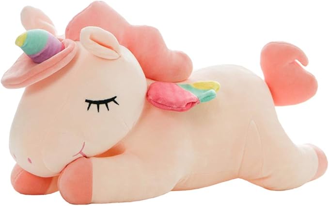 Unicorn Stuffed Animal, Soft Unicorn Plush Hugging Pillow Toy Gifts for Kids (Pink, 19.6 in)