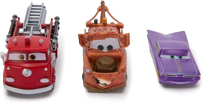 Disney Store Official Cars Figure Set – 9 Fully Sculpted Disney Figures Including Lightning McQueen, Tow Mater & More in Double-Tiered Box with Scenic Backgrounds