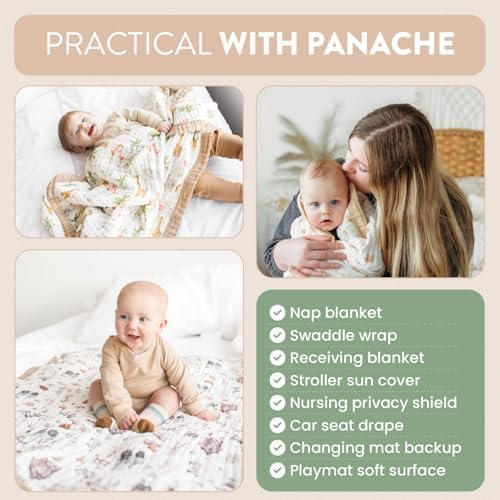 Organic Cotton Muslin Baby Blanket for Boys and Girls - Luxurious Soft Toddler Quilt for Swaddling - Gender Neutral Blanket - Baby and Toddler Gift - Bright Dot