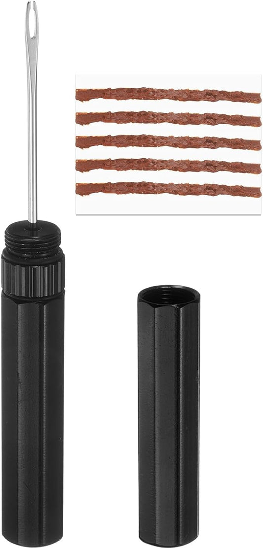 HARFINGTON Tubeless Bicycle Tire Repair Kit Bike Patch Tool Fix Puncture Flat with Plug Tool and Plugs for MTB Road Bicycle Tire, Black