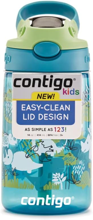 Contigo Kids Straw Water Bottle with AUTOSPOUT Lid 14oz. Dinos