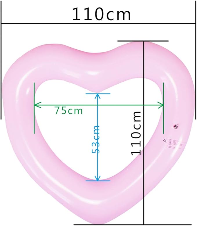 ZHUYNXIR Heart Swimming Pool Float Loungers Tube, Water Fun Beach Party Toys for Kids，Birthday Scene Layout Props.
