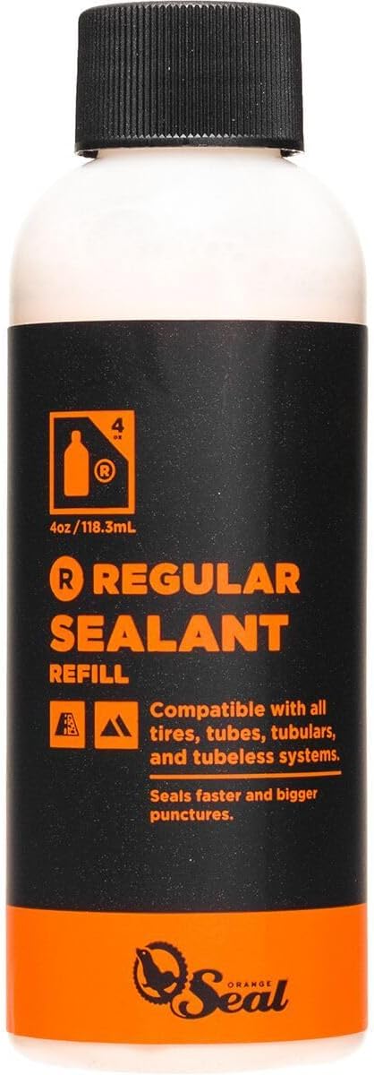 Orange Seal - Regular Formula Tubeless Bike Tire Sealant | Fast Sealing, up to 1/4" Puncture | for MTB, Road, CX and Gravel Bicycle Tires