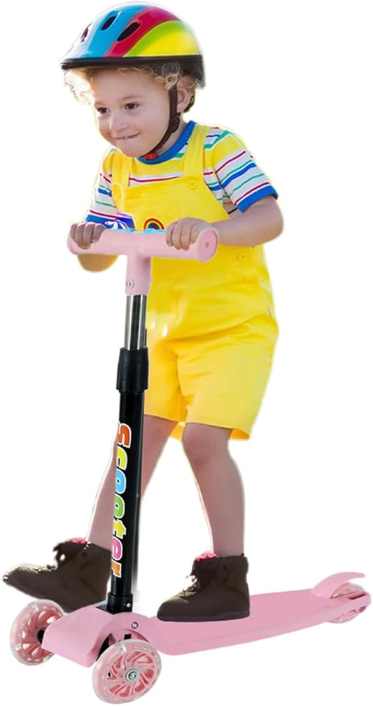 Folding Scooter - 3 Wheeled Scooter for Kids, 3 Wheels Foldable Kick Scooters | Lightweight Bike for Ages 2-8 Boys Girls Outdoor Riders, Kick Scooters for Commuting, Travel, Camping, Backpacking