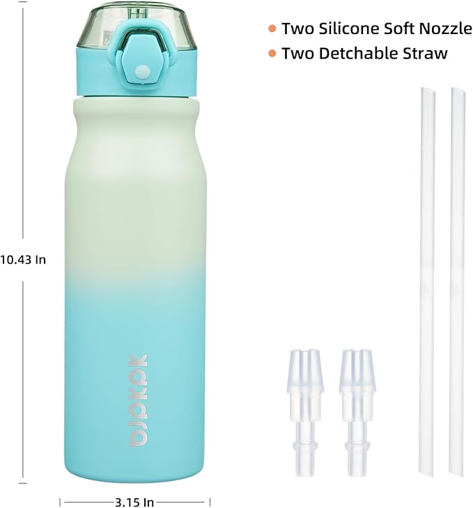 BJPKPK Stainless Steel Insulated Water Bottle with Straw Lid 25oz Reusable Metal Thermal Flask Bottles Keep Cold and Hot,Mint