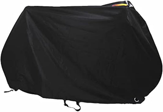 Waterproof Bike Cover Waterproof Foldable Bicycle shield Sun Protective Fits 1-3 Bikes Double Buckle Straps, Black