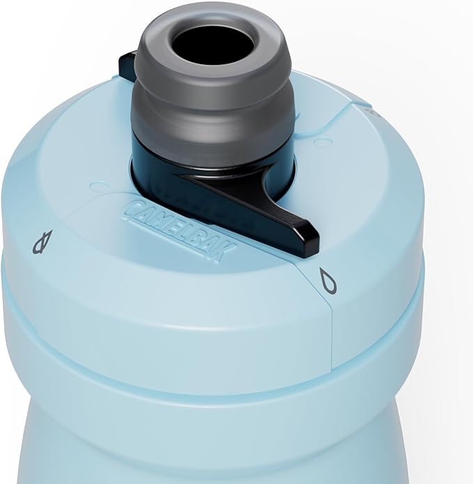 CamelBak Podium 21oz Bike Water Bottle - Easy Squeeze Bottle - Fits Most Bike Cages, Crystal Blue