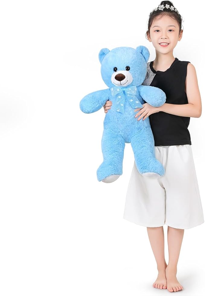 Teddy Bear Stuffed Animal 16'' Small Teddy Bear Gift for Christmas Birthday Blue