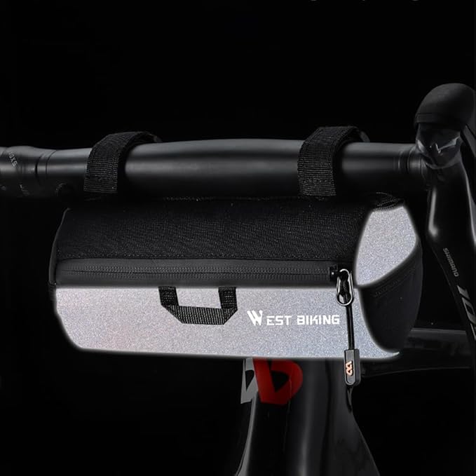 Bike Handlebar Bag Multifunctional Bike Bag Handlebar with Shoulder Strap, 1L Bike Front Bag with Reflective Area For Mountain Bikes, Road Bikes, Electric Bike