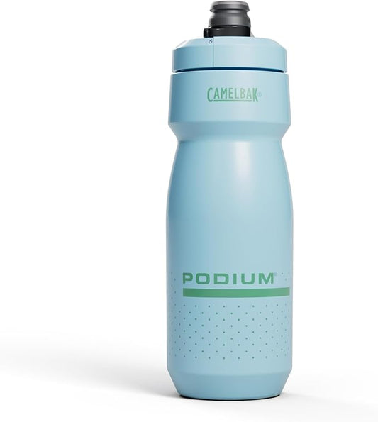CamelBak Podium 24oz Bike Water Bottle - Easy Squeeze Bottle - Fits Most Bike Cages, Crystal Blue