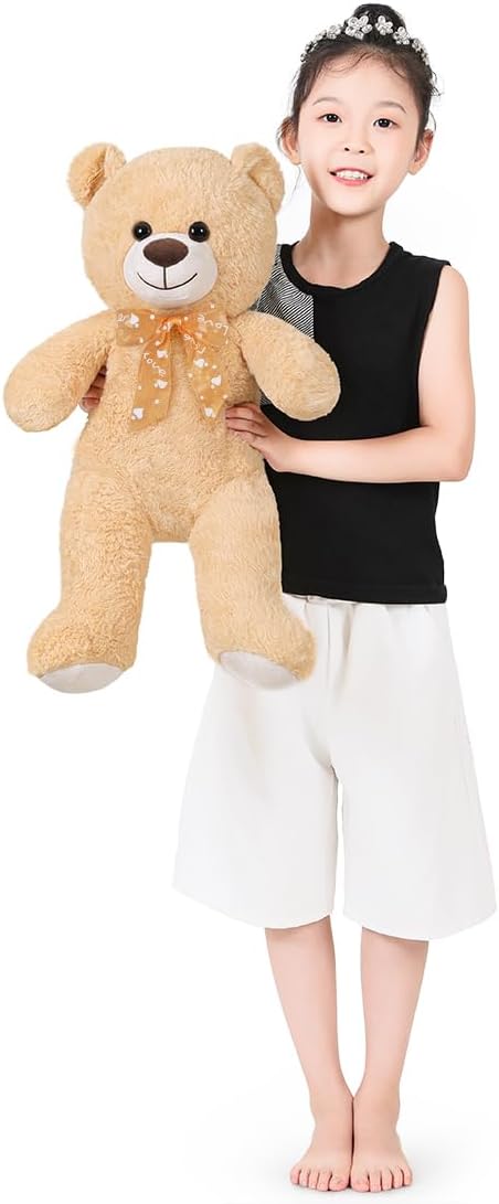Teddy Bear Stuffed Animal 16'' Small Teddy Bear Plush Toy Gift for Valentine Christmas Birthday Light Brown