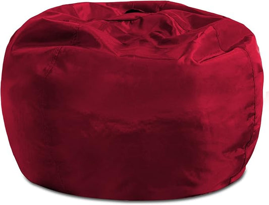 Posh Creations Bean Bag Chair Round Structured Seat for Toddlers and Kids, Comfy Chair for Gaming, Reading, and Watching TV, 100in Round Classic Chair, 100in Round Classic Chair, Microsuede - Red