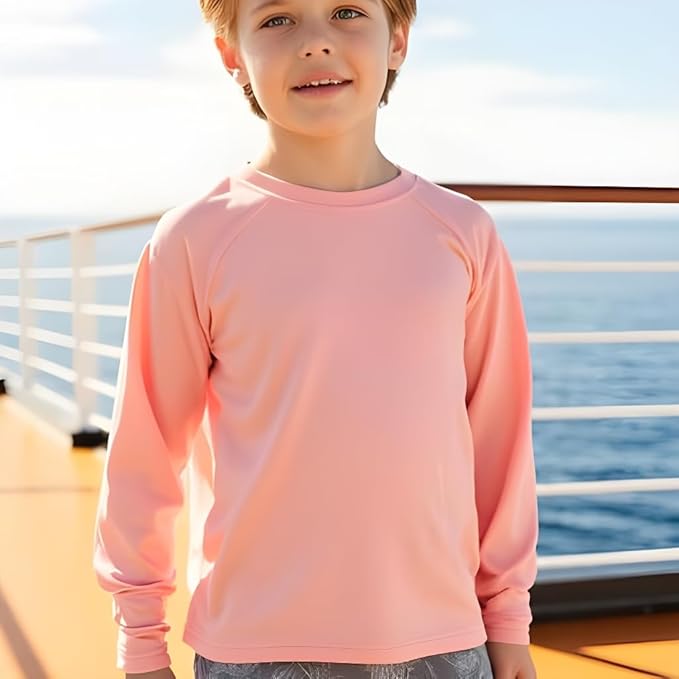 INGEAR Boys' Rash Guard UPF 50+ Swim Shirt - Lightweight, Quick-Dry, Durable Sun Protection for Swimming, Sizes XS-XL