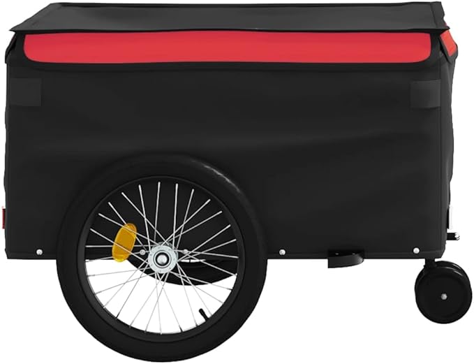 Bike Cargo Trailer, Bicycle Cart Bike Wagon Trailer, Bike Luggage Carrier, Loading Bike Storage Cart, Black and Red, Maximum Load Capacity: 99.2 lb,-441