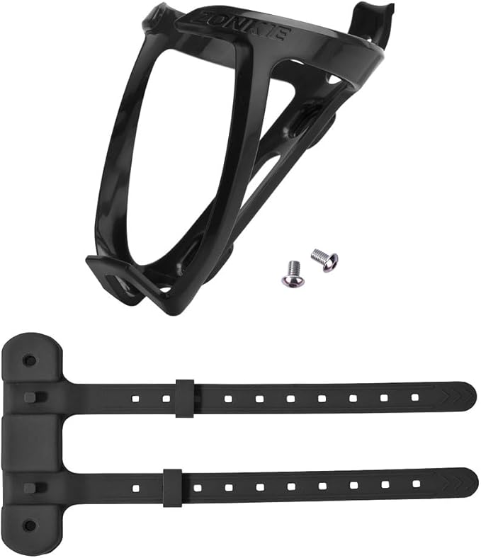 Bicycle Bottle Cages, Plastic Bike Bottle Holder with Cage Mounting Base (Black)