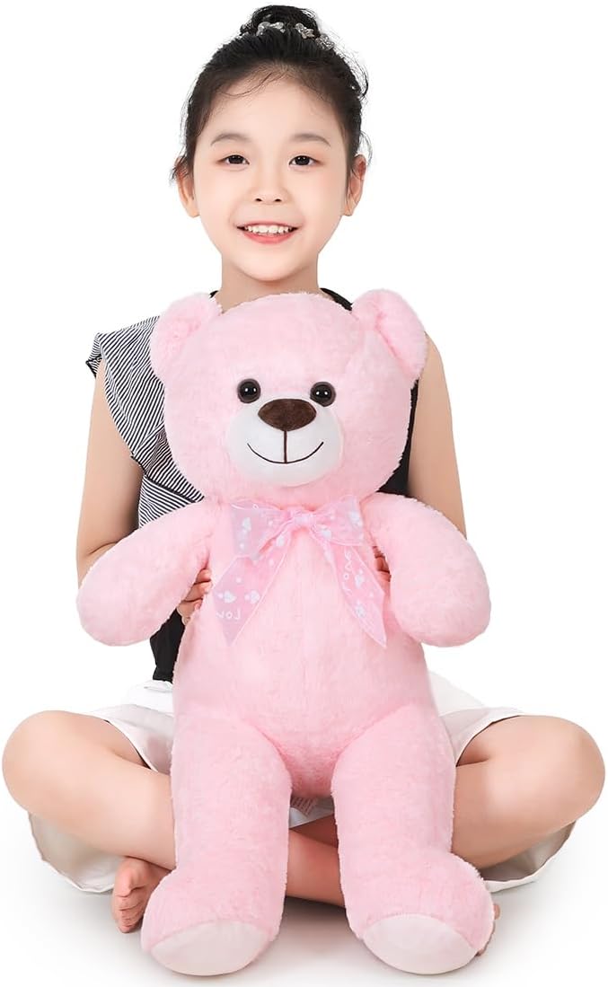 Teddy Bear Stuffed Animal 24'' Small Teddy Bear Plush Toy Gift for Valentine Christmas Birthday Pink