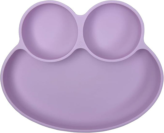 Abiie Octopod Frog Silicone Plates with Suction - Spill Proof, Easy to Clean - BPA-Free Bowl - Suction Plates for Baby and Toddler - Training & Feeding Divided Grip Dish (Pink Lavender)